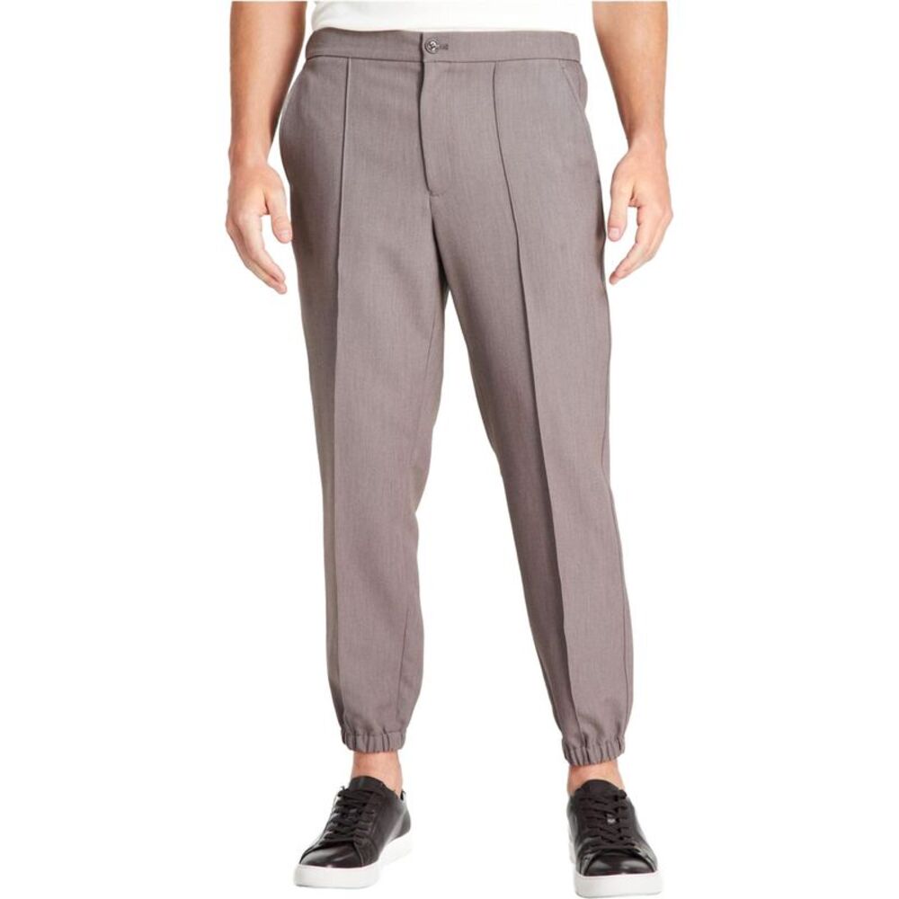 Alfani Mens Seam Front Straight Leg Jogger Casual Pants, Brown, M, DM